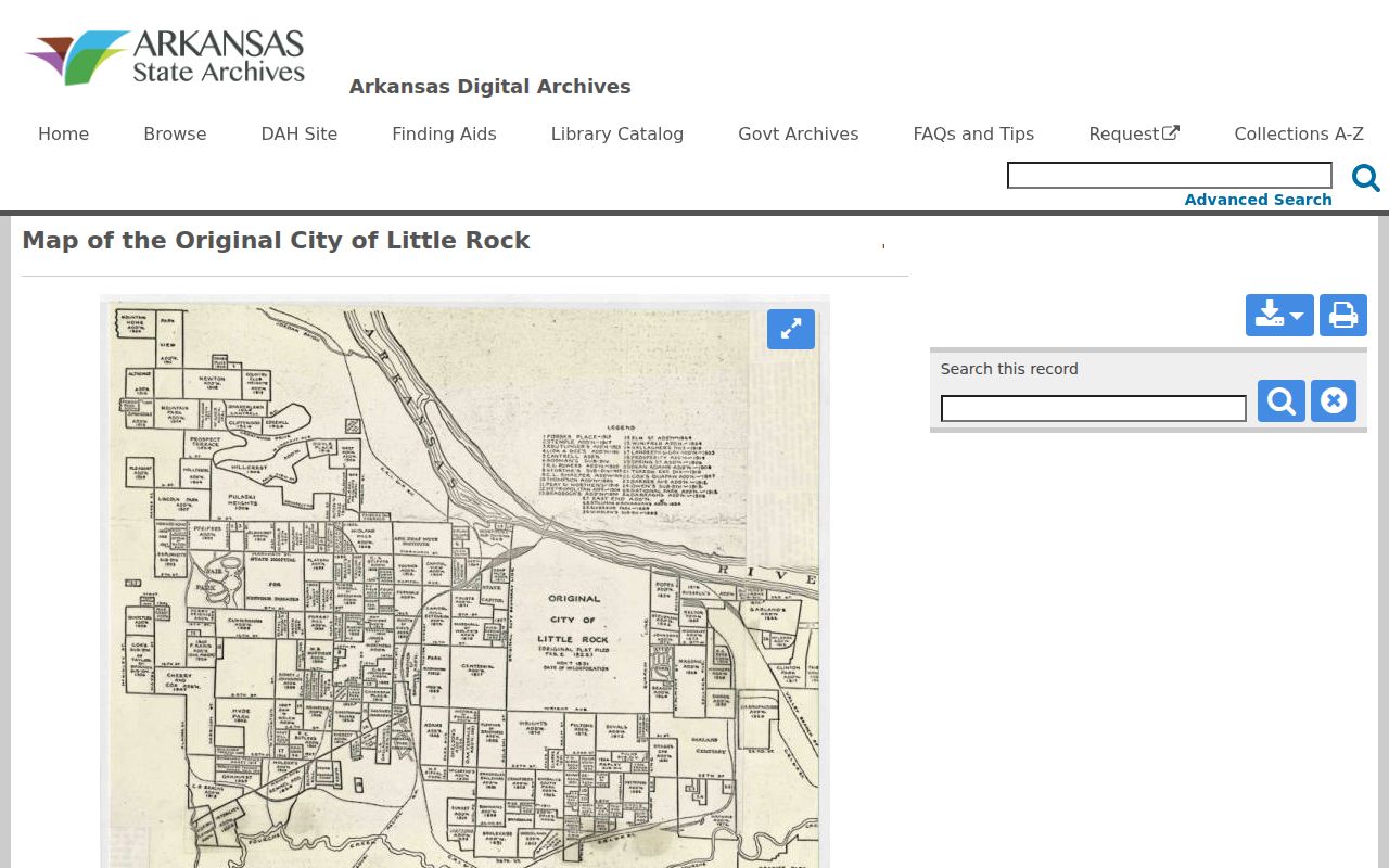 Arkansas previous residents and historic Little Rock address research using the 1822 original plat