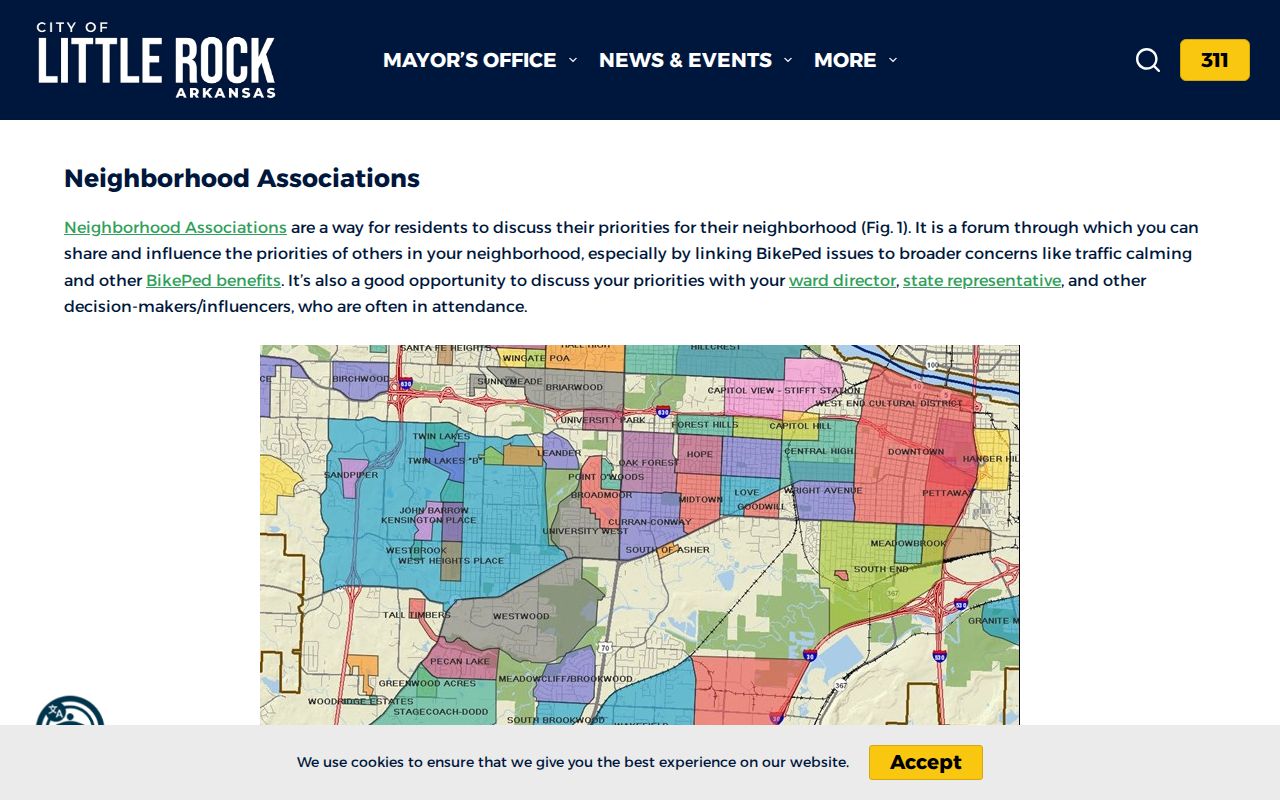 Little Rock association map and public meeting contacts for Arkansas neighbors